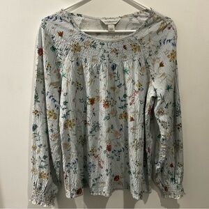 Christopher & Banks Floral Print Blouse with Long Sleeves